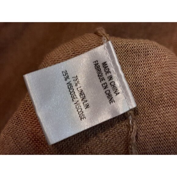 Theory Womens One Shoulder Asymmetric Linen Blend Sz Small Drape Poncho Sweater - Picture 6 of 9